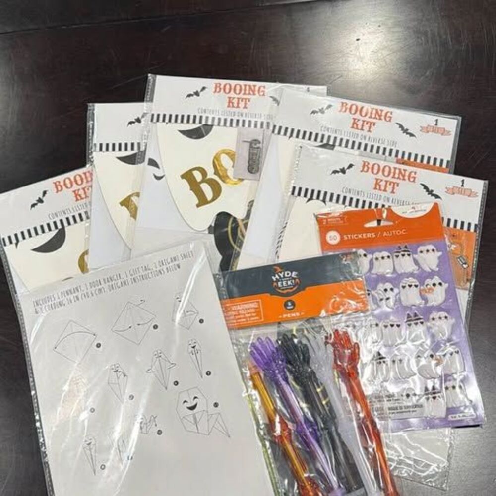 Halloween Booing Kit (6) and stickers and pens. Crafty surprise for friends.